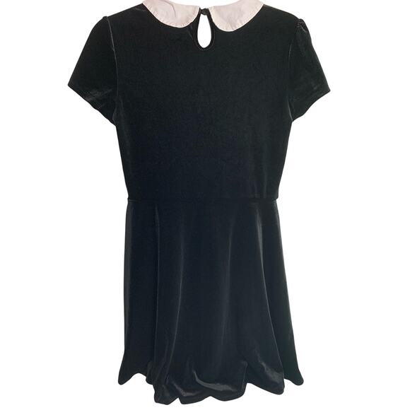 Hot Topic Velvet Black Goth Girls Juniors Collared Dress (No Size Tag-? Sm/Med) - Picture 2 of 8